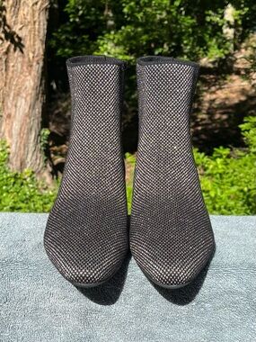 Rothy’s The Classic black and silver ankle boots, never worn